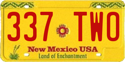 NM license plate 337TWO