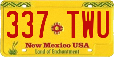 NM license plate 337TWU