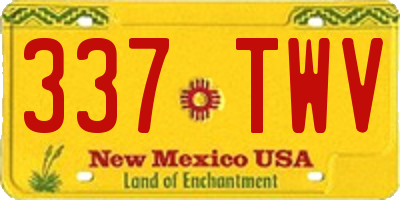 NM license plate 337TWV