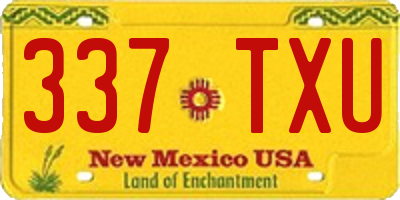 NM license plate 337TXU