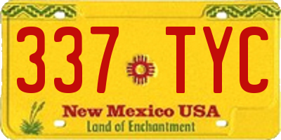 NM license plate 337TYC