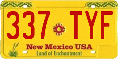 NM license plate 337TYF
