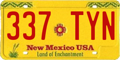 NM license plate 337TYN
