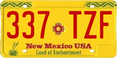 NM license plate 337TZF