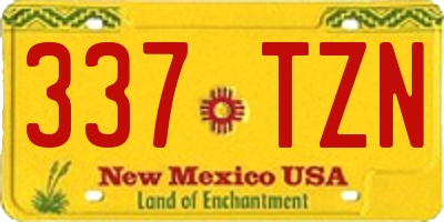 NM license plate 337TZN