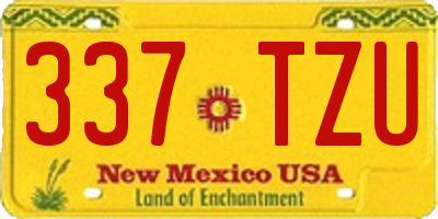 NM license plate 337TZU