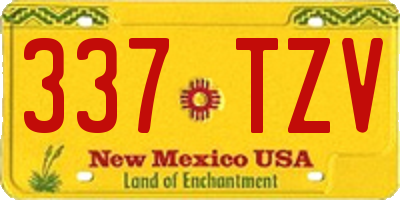 NM license plate 337TZV