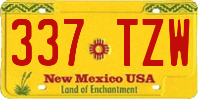 NM license plate 337TZW