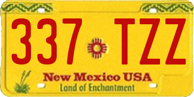 NM license plate 337TZZ