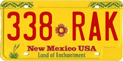 NM license plate 338RAK