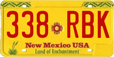 NM license plate 338RBK