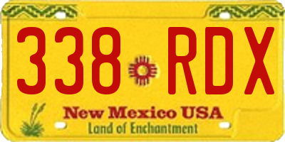 NM license plate 338RDX