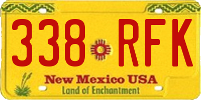 NM license plate 338RFK