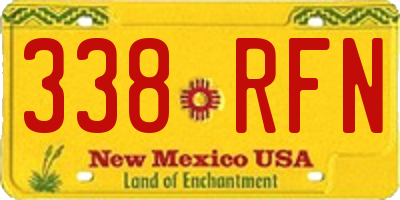 NM license plate 338RFN