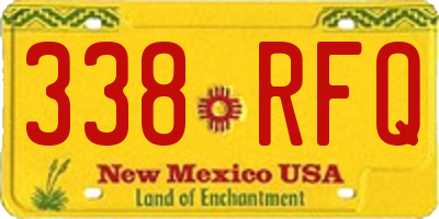 NM license plate 338RFQ