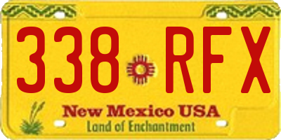 NM license plate 338RFX