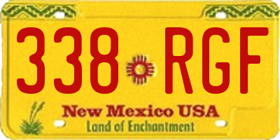 NM license plate 338RGF