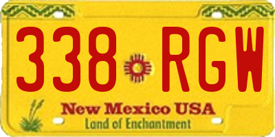 NM license plate 338RGW