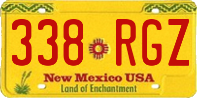 NM license plate 338RGZ
