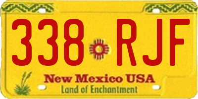NM license plate 338RJF