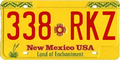NM license plate 338RKZ