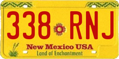 NM license plate 338RNJ