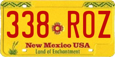 NM license plate 338ROZ