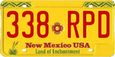 NM license plate 338RPD