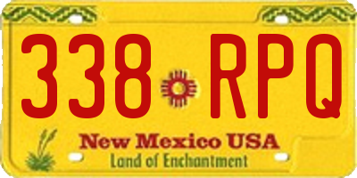 NM license plate 338RPQ