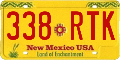 NM license plate 338RTK