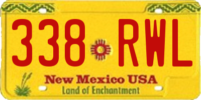 NM license plate 338RWL