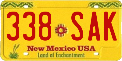 NM license plate 338SAK