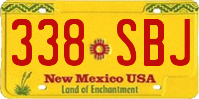 NM license plate 338SBJ