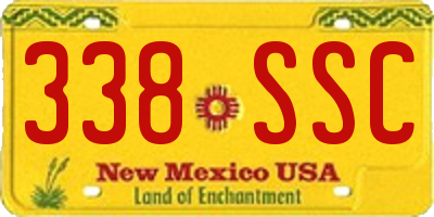 NM license plate 338SSC