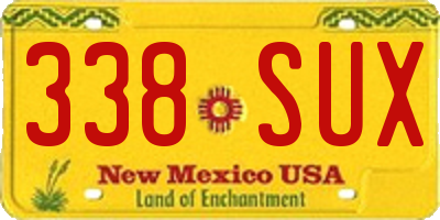 NM license plate 338SUX