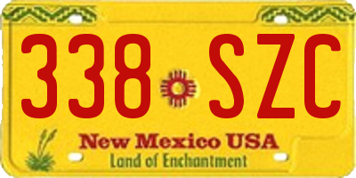 NM license plate 338SZC