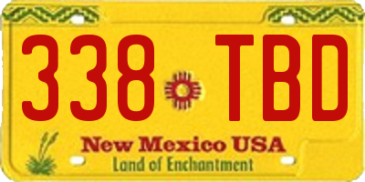 NM license plate 338TBD