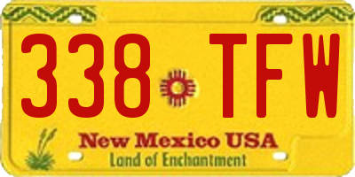 NM license plate 338TFW