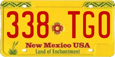 NM license plate 338TGO