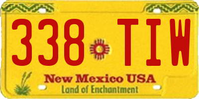 NM license plate 338TIW