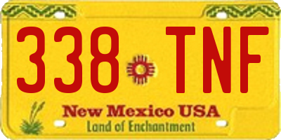 NM license plate 338TNF