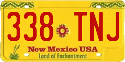 NM license plate 338TNJ