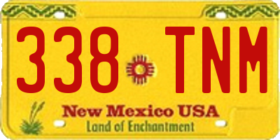 NM license plate 338TNM
