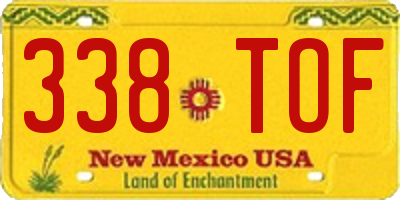 NM license plate 338TOF