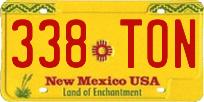 NM license plate 338TON