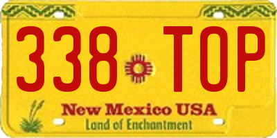 NM license plate 338TOP
