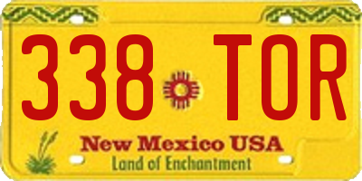 NM license plate 338TOR