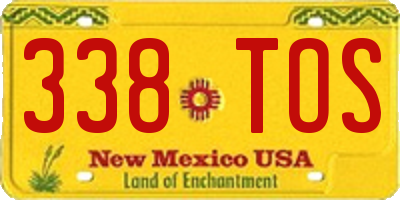 NM license plate 338TOS