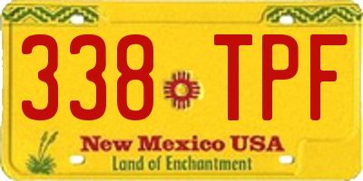 NM license plate 338TPF