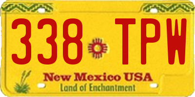 NM license plate 338TPW